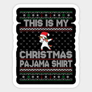 This Is My Christmas Pajama Shirt Unicorn Sticker